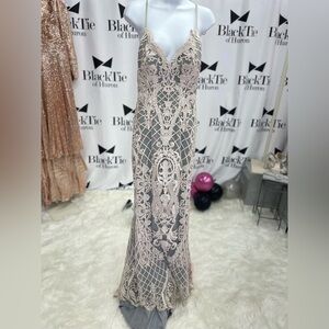 Elegant Cream Lace Prom Dress